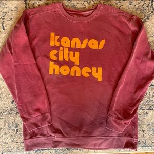 1KC Comfort Colors Kansas City Honey Crewneck Sweater KC Chiefs Medium